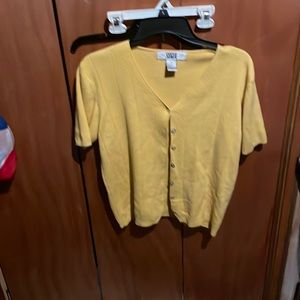Yellow short sleeve cardigan
